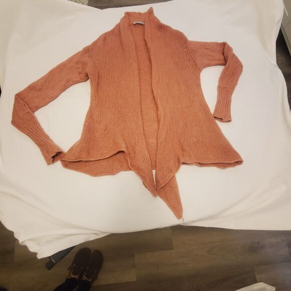 MM Lafleur Pink Yak Baby Alpaca Blend Knit  Open Jardigan size Small Cozy - Picture 3 of 9